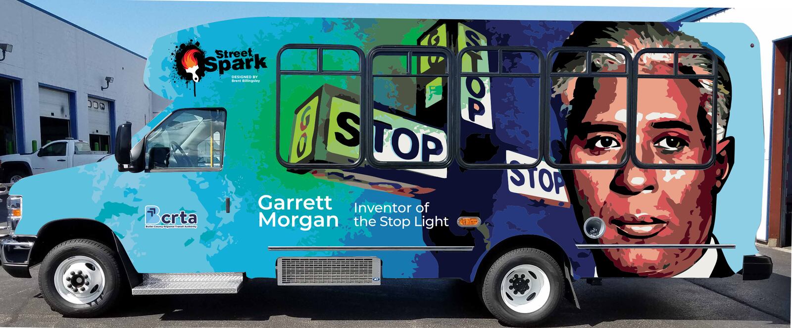 The Butler County Regional Transportation Authority and Street Spark have joined forces to add mural designs for a trio of buses. Those designs are now digitally printed and vinyl-wrapped onto the vehicles. CONTRIBUTED