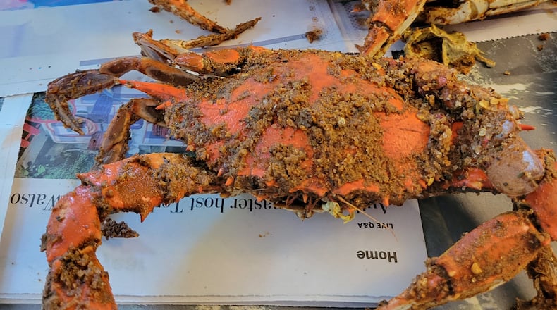 Steamed crabs are much messier to eat than lobster because some innards are inedible. Gills, lungs and other innards must be removed (by hand) because they were filtering waste when the crab was swimming in the Chesapeake Bay. CONTRIBUTED