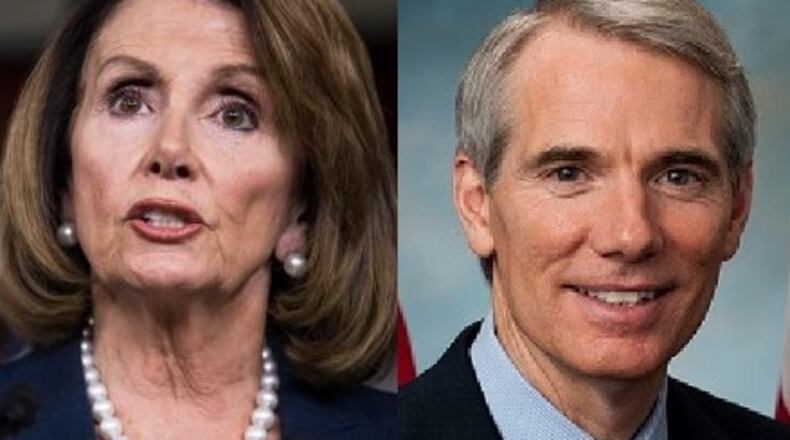 Speaker Nancy Pelosi and Ohio Sen. Rob Portman