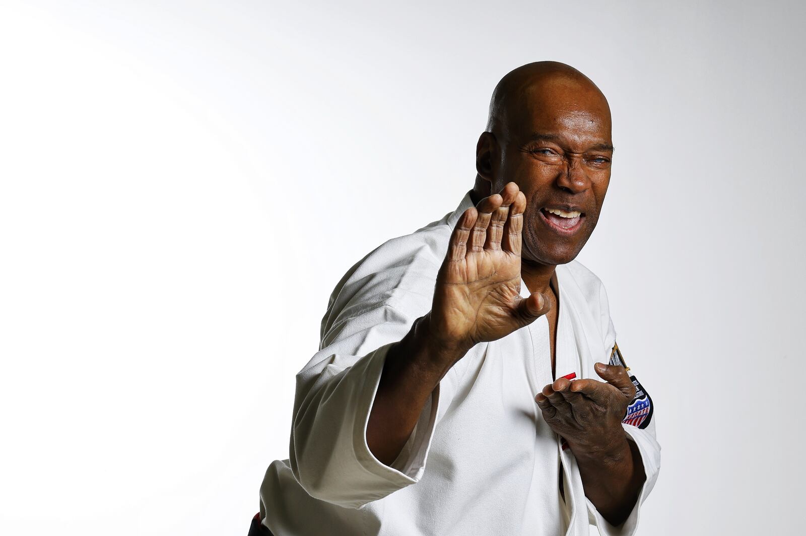 Lifelong Hamilton resident Bob “Moo Duk Kwan” Harris has been teaching karate since 1969, including more than 35 years of teaching at the Hamilton YMCA and his own studio. He has reached Supreme Nim Grand Master status in karate and and is a two-time national champion. Harris operates his photography business and Moo Duk Kwan Karate Temple at his South Second Street studio. NICK GRAHAM/STAFF