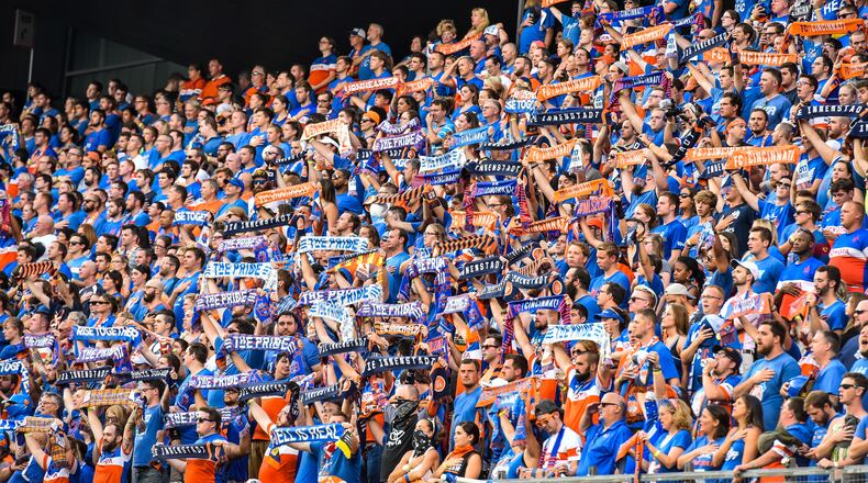 FC Cincinnati lost to New York Red Bulls 3-2 in overtime of their 2017 Lamar Hunt U.S. Open Cup semifinal game Tuesday, Aug. 15 at Nippert Stadium on the University of Cincinnati Campus in Cincinnati. NICK GRAHAM/STAFF