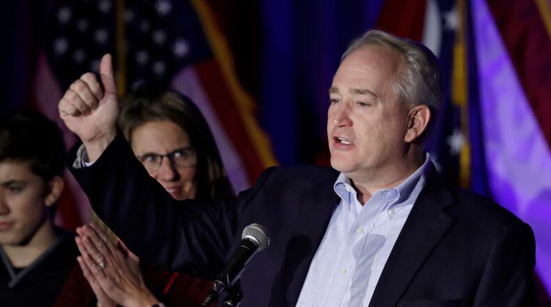 FILE - Keith Faber speaks at the Ohio Republican Party event, Tuesday, Nov. 6, 2018, in Columbus, Ohio. Initial jobless claims in Ohio have returned to pre-pandemic levels for the first time, according to two weeks of state data. The positive economic news reported Thursday, Oct. 28, 2021 comes even as the fresh state auditor's report sheds more light on the extent of fraud experienced by Ohio’s unemployment insurance program. (AP Photo/Tony Dejak, file)