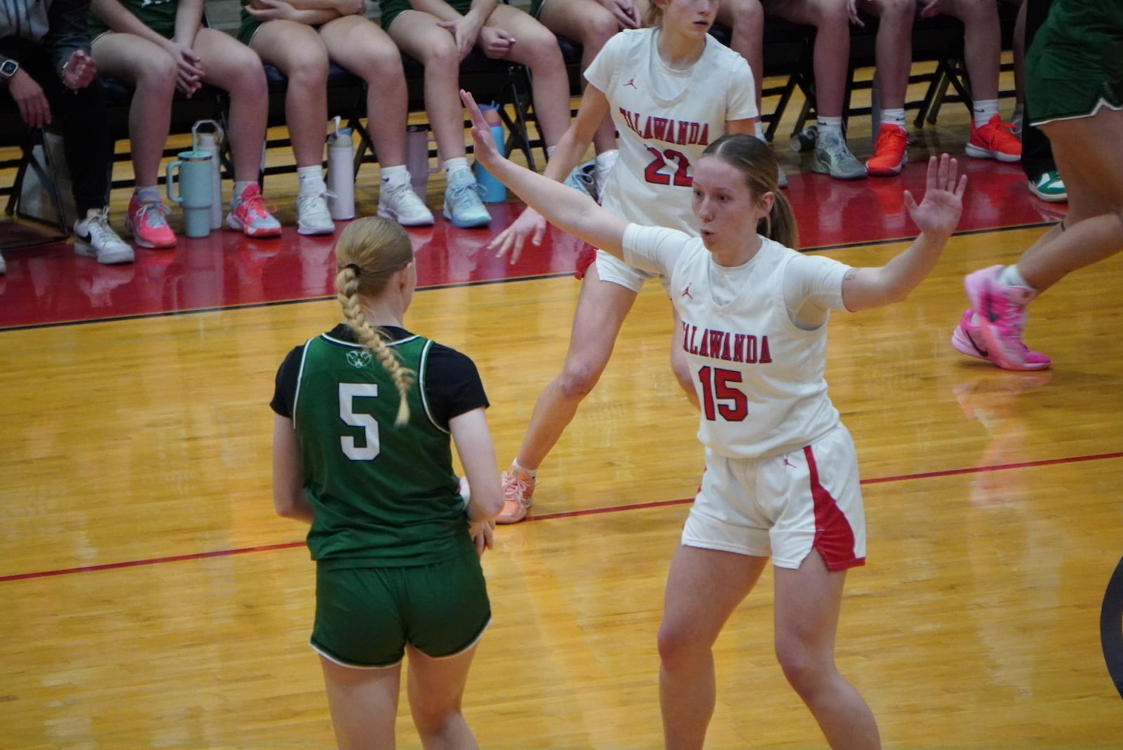 Talawanda’s Grace Richardson guards Badin’s Addi Marshall during their game on Monday night at Talawanda. CHRIS VOGT / CONTRIBUTED
