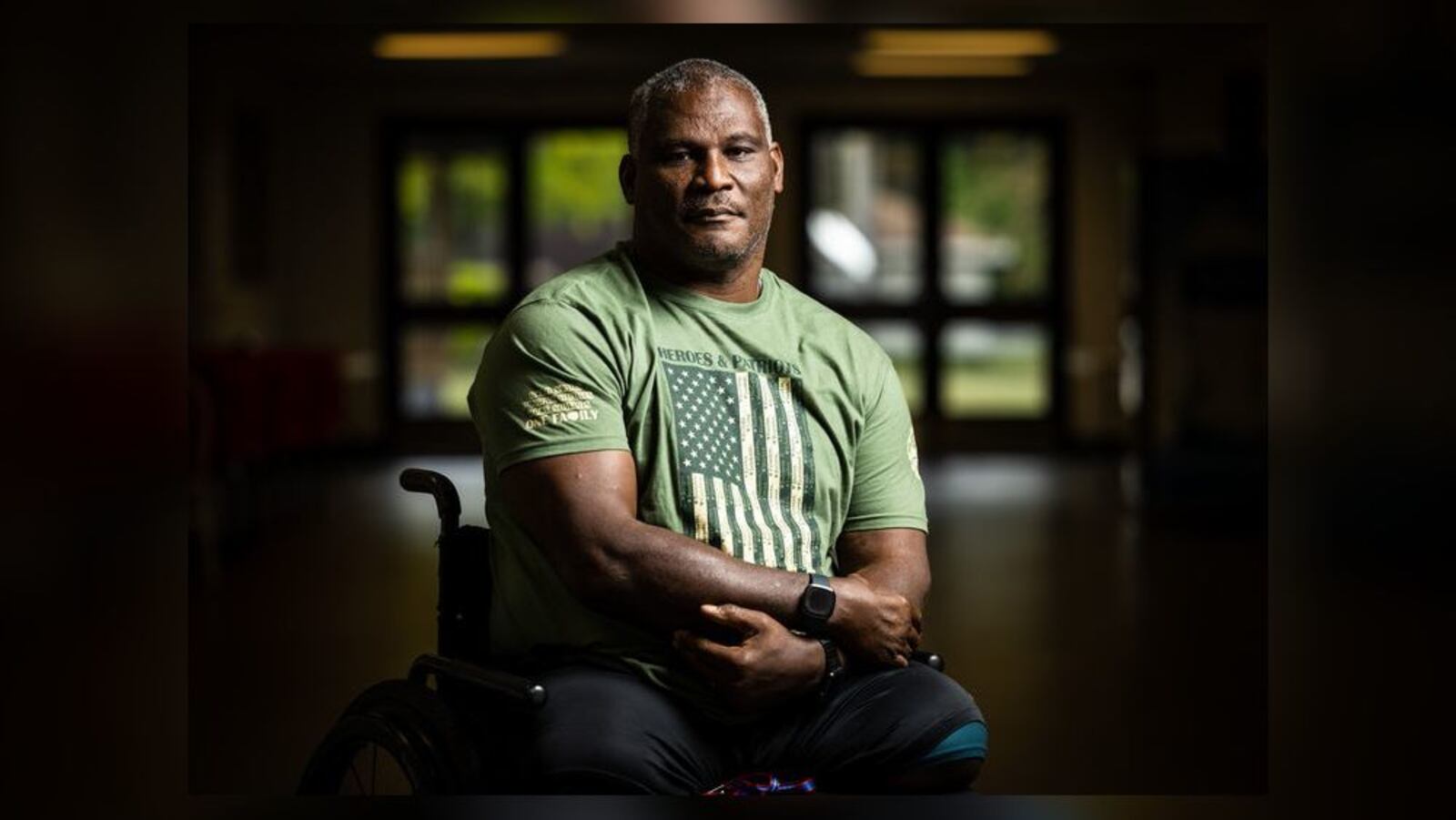 U.S. Army Lt. Col. Greg Gadson lost his legs above the knee during IED attack in Bagdad in 2007. Gadson was in town this past weekend for Warrior Weekend to Remember and was a guest speaker Sunday at Berachah Church in Middletown. NICK GRAHAM / STAFF