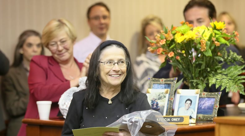 Butler County Judge Patricia Oney, pictured her at her retirement reception in 2016, died March 2 in Bethal Park, Pa. GREG LYNCH / STAFF
