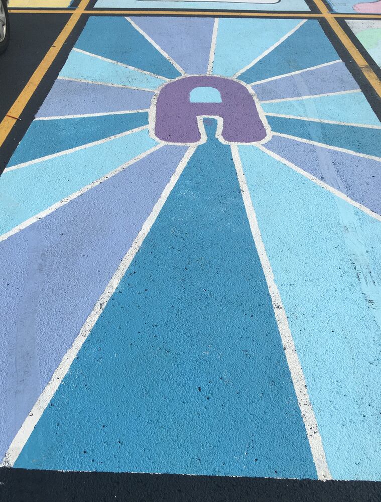 Badin senior parking lot spaces