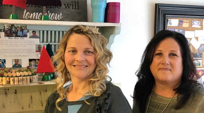 Venita Allen, owner of lahVdah in Hamilton, and Lisa Macy, an employee at the Hamilton store. Allen has teamed up with special education students at Edgewood High School to sell their crafts in her store. CONTRIBUTED