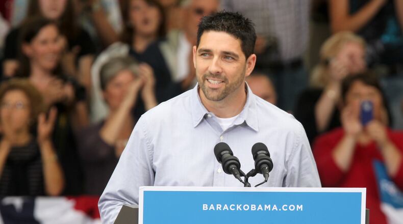 Andy Hounshell, of Middletown, an AK Steel worker and former Army soldier, introduced President Barack Obama before his speech at Eden Park’s Seasongood Pavilion on Sept. 17, 2012. He is seeking to unseat Speaker of the House John Boehner in 2014.
