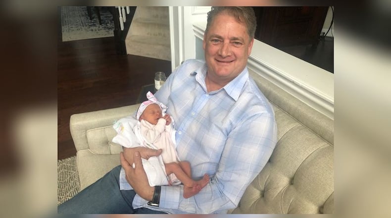 Jeff Carson, 49, become a father for the second time when his daughter, Ella Kay, was born June 3. His other child is a 25-year-old son. RICK McCRABB / STAFF