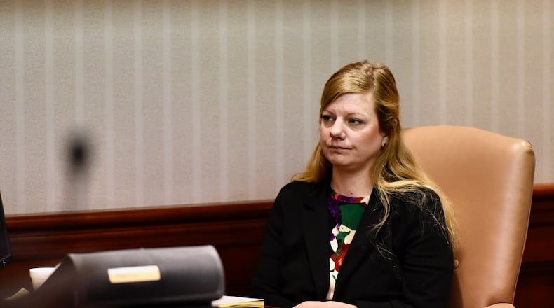 Lindsay Partin at her trial on Tuesday, April 2, 2019. NICK GRAHAM / STAFF
