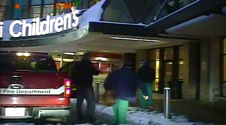 Police and firefighters from CVG Airport and Cincinnati raced against time to make a life-saving delivery from the airport to Cincinnati Children's Hospital Medical Center Wednesday evening. WCPO-TV