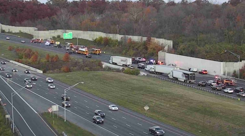 Ohio State Highway Patrol responded to Interstate-75 North near Cincinnati Dayton Road in West Chester Twp. for a crash. Eight people were injured, including seven Colerain High School football players and a coach. ODOT/CONTRIBUTED