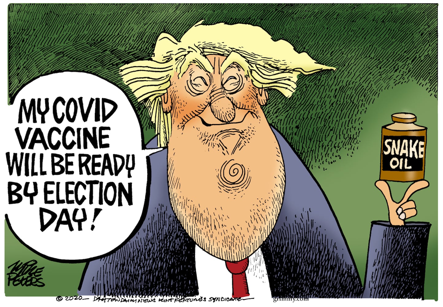 From the left editorial cartoon (Peters)