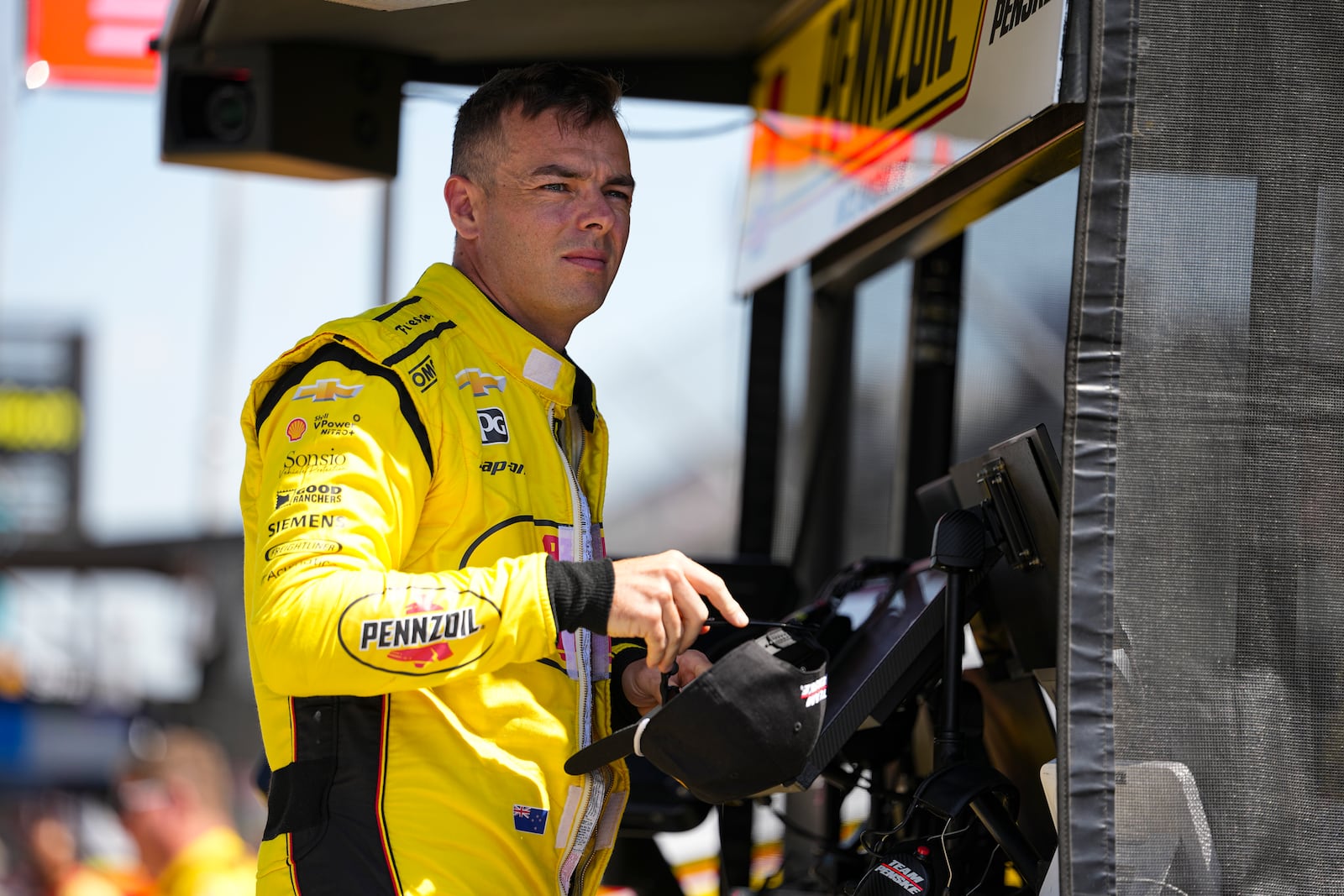 Scott McLaughlin, of New Zealand, prepares to practice for the Indianapolis 500 auto race at Indianapolis Motor Speedway in Indianapolis, Friday, May 16, 2025. (AP Photo/Michael Conroy)