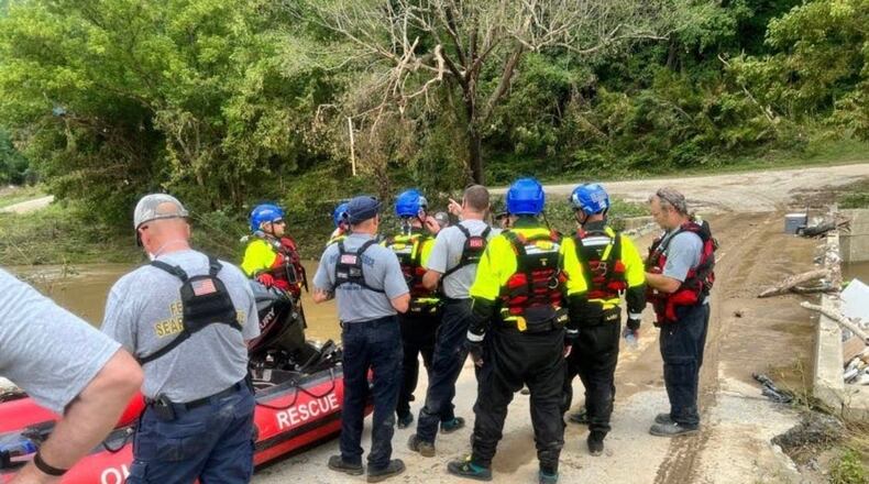 Ohio Task Force 1 was deployed to southeastern Kentucky after heavy rains cause flash floods and mudslides, killing at least 16 people | Photo courtesy of Ohio Task Force 1 Facebook