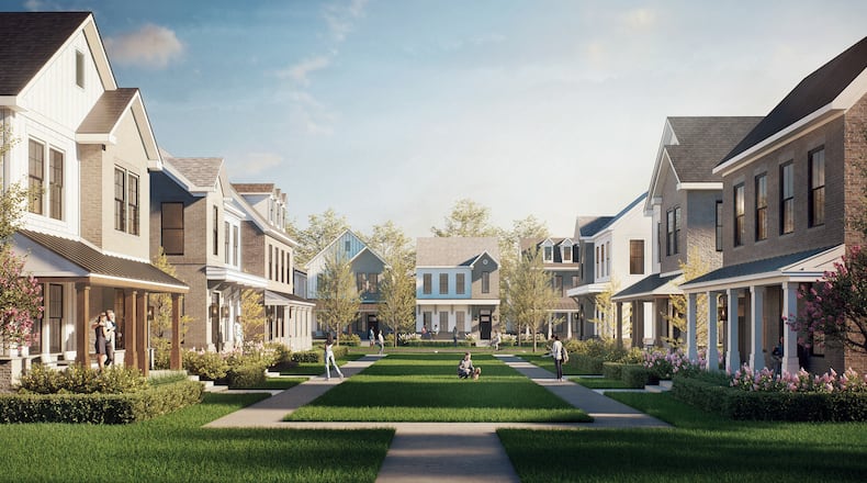 Onyx + East proposed building 100 single-family homes like these on the north side of Hamilton-Mason Road in Liberty Twp. It was one of two projects rejected by trustees. Contributed photo