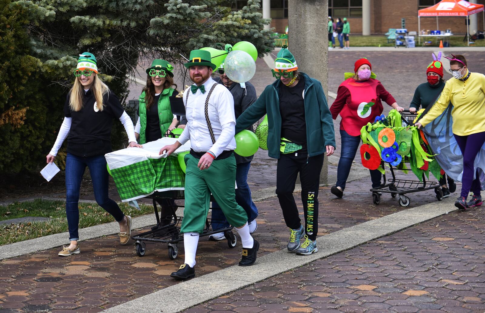 Teams participated in the Kiwanis Club of Middletown 2021 Book Around Middletown Shopping Cart Challenge Saturday, March 13, 2021. Challenges were set up for competitors at businesses throughout downtown. All proceeds went to Dolly Parton's Imagination Library. NICK GRAHAM / STAFF