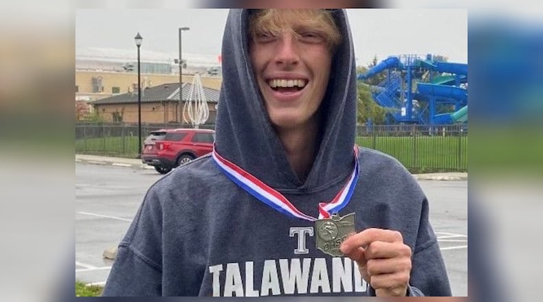 Kiefer Bell finished second in last week’s regional cross country race. The Talawanda senior qualified to this weekend’s state championship race for his third consecutive year. CONTRIBUTED/HANNAH HOBLITZELL