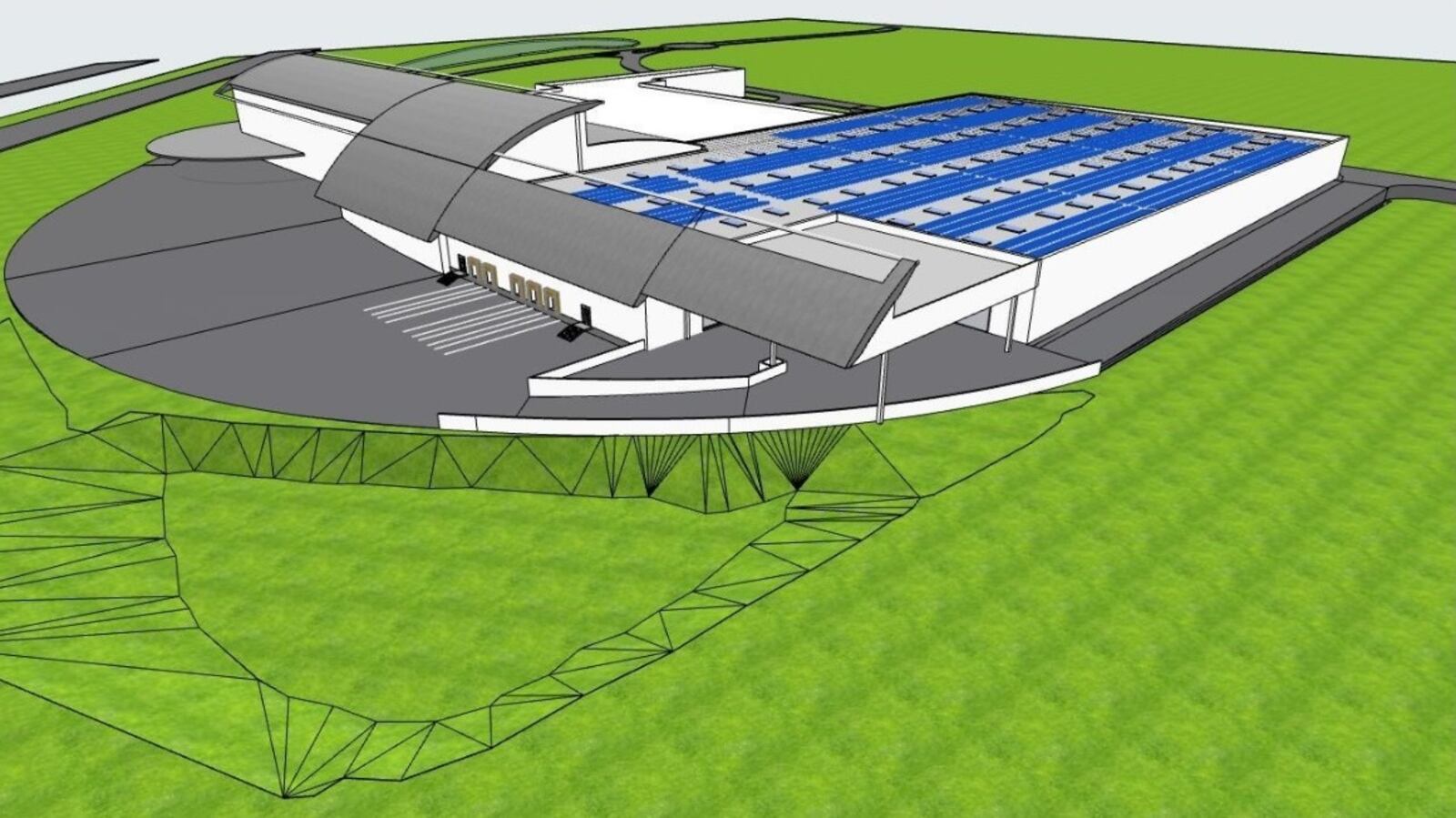 A rendering of the 177,000-square-foot expansion of the Modula USA building in Franklin. CONTRIBUTED