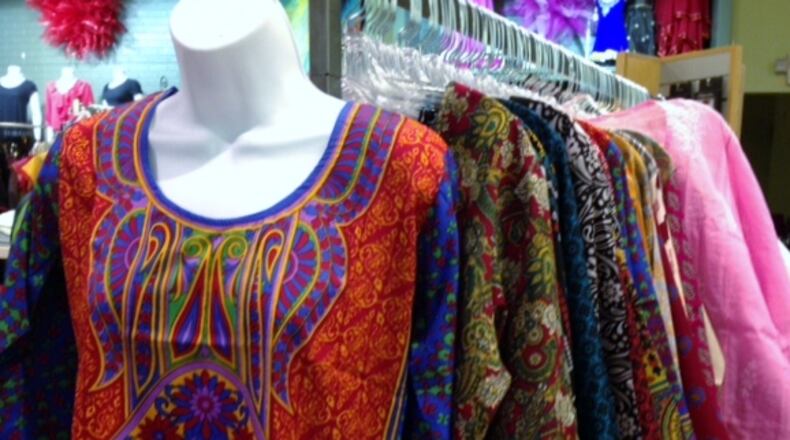 A clothes rack at Simply Hyacinth, which hosts a ribbon-cutting and open house next week at its new location in front of the Dayton Mall. Staff photo by Mark Fisher