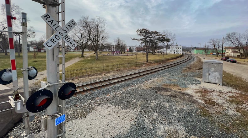 Hamilton staff is looking at creating an Amtrak station to serve the route between Cincinnati, Oxford, Indianapolis and Chicago with station platforms at Symmes Park south of the downtown area. NICK GRAHAM/STAFF