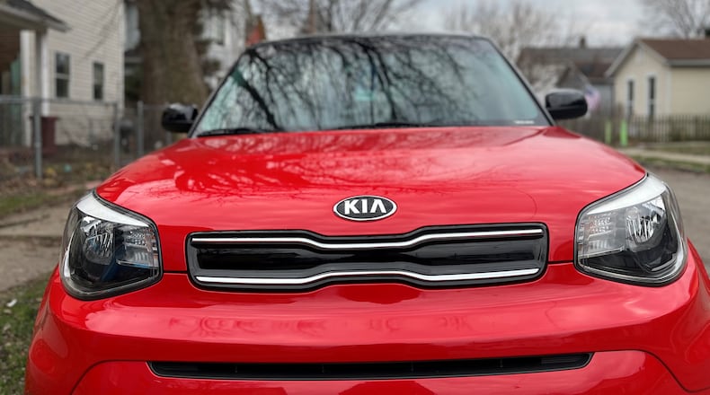 A Kia parked in East Dayton. Thieves in Dayton have targeted some Kia and Hyundai models. CORNELIUS FROLIK / STAFF