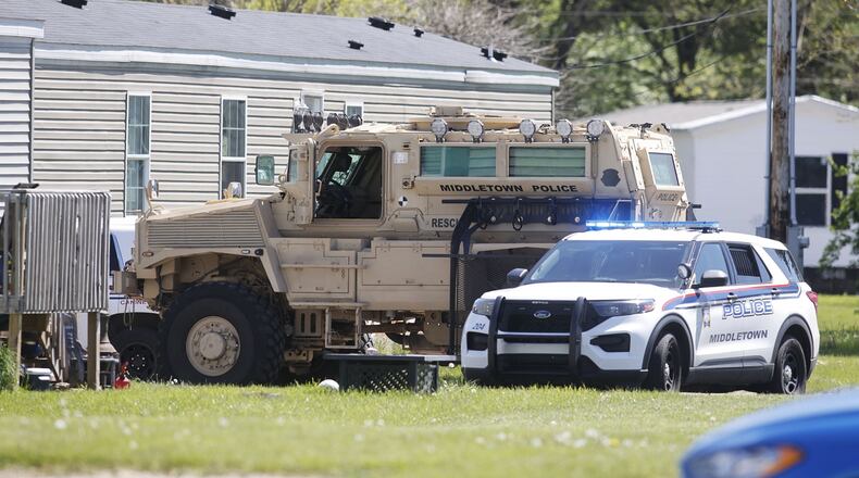 SWAT and other law enforcement officials were on the scene of a standoff in Middletown on May 5, 2023. NICK GRAHAM/STAFF
