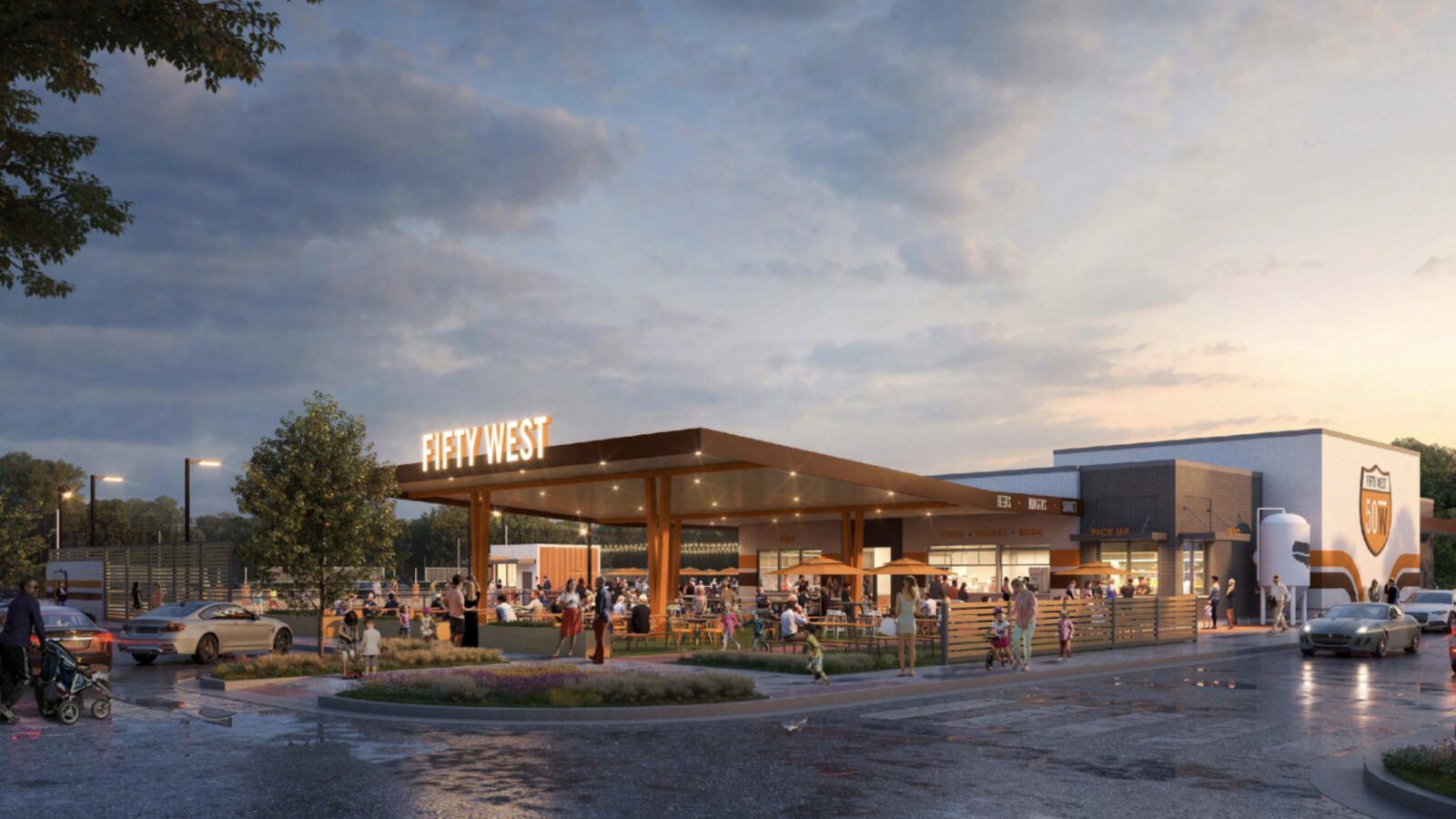Fifty West's Deerfield Twp. location for the Burger Bar will include sand volleyball courts, as well as pickleball courts. CONTRIBUTED
