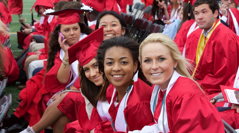 Miami University held its 2016 Spring commencement ceremony Saturday, May 14 at Yager Stadium in Oxford. Jeff Sabo/Miami University