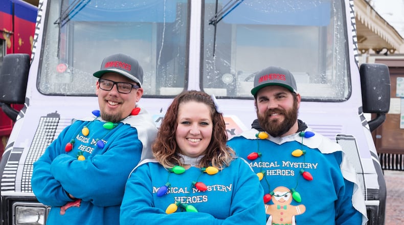 Fairfield High School graduates Chris Schulz and Hannah Schulz, of Fairfield, and Matt Williams, of Monroe, appear on the new season of Food Network’s The Great Food Truck Race. During the four-episode season, five aspiring food truck teams compete for high-stakes food challenges that test their cooking chops, business skills and selling strategies. The last truck standing wins a holiday prize of $50,000. CONTRIBUTED