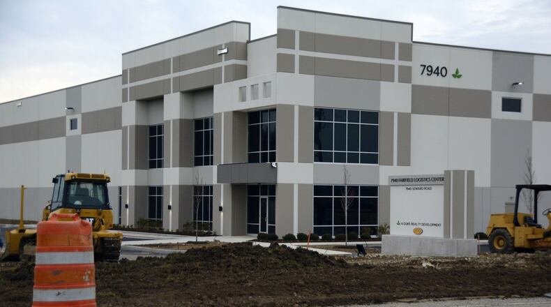 Duke Realty is finishing construction on its first of a planned five buildings of a new industrial park on Seward Road in Fairfield Twp. The park will be a part of a joint economic development district between the city of Fairfield and Fairfield Twp. MICHAEL D. PITMAN/STAFF