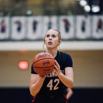 Talawanda’s Bella Cobb eyes a free-throw attempt during a recent game. JORDAN PHILLIPS / CONTRIBUTED