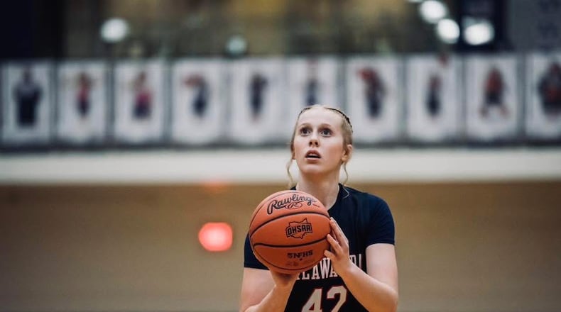 Talawanda’s Bella Cobb eyes a free-throw attempt during a recent game. JORDAN PHILLIPS / CONTRIBUTED