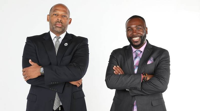 Kevin S. Aldridge, left, and Kevin L. Aldridge, who are first cousins, own the Ohio Kings, a semi-professional basketball team that's playing two games in Butler County. CONTRIBUTED