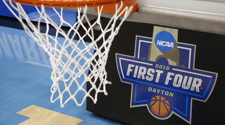 The “First Four” games for at-large teams in the 68-team NCAA men’s basketball tournament are Tuesday and Wednesday at the University of Dayton (UD) Arena. Other events celebrating the tournament start Sunday. TY GREENLEES / STAFF