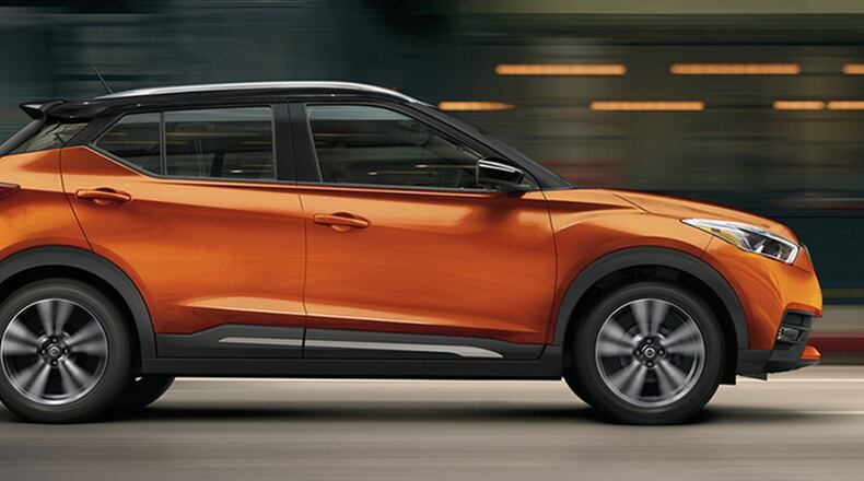 The 2019 Nissan Kicks looks like an SUV, but doesn t offer all-wheel drive or some other common features to keep its base price under $18,000. Nissan photo