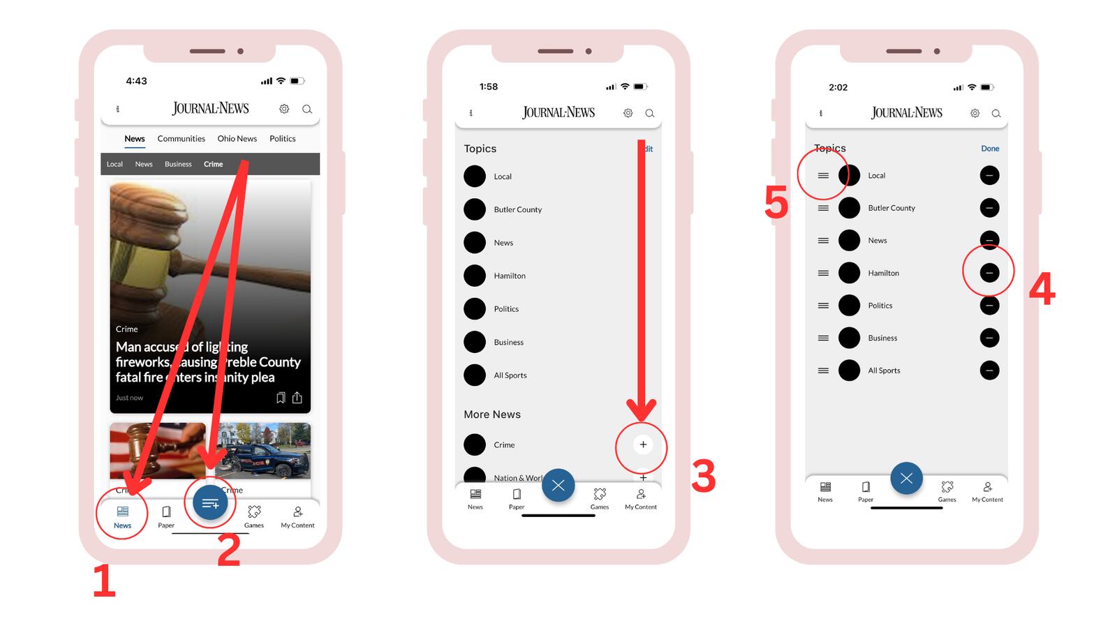 You can customize the news you see in your feed on your Journal-News app with just a few easy steps.