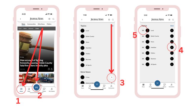 You can customize the news you see in your feed on your Journal-News app with just a few easy steps.