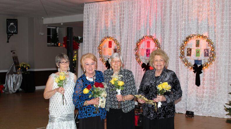 Four former Middletown Area Federation of Women’s Club presidents were introduced Dec. 5 as Honorary Chairs of the 100th Charity Ball. From left, Ruthanne Cassidy, Frances Sack, Virginia Jenkins and Miriam DeGroat Johnson. SUBMITTED PHOTO
