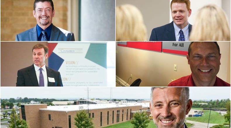 Clockwise from top left: Tony Orr, Hamilton Schools superintendent; Matt Miller, Lakota Schools superintendent; Billy Smith, Fairfield Schools superintendent; Jon Graft, Butler Tech superintendent; and Sam Ison, Middletown Schools superintendent.