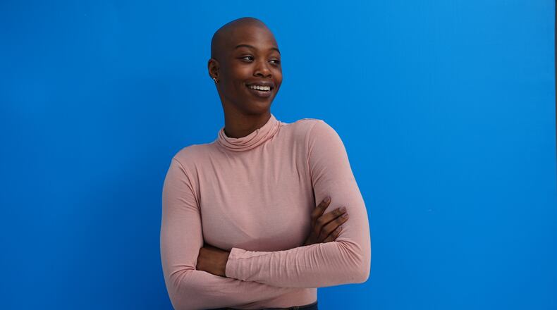 Aicha Soumaoro poses in West Chester, Pa., Friday, Oct. 17, 2025. (AP Photo/Matt Rourke)