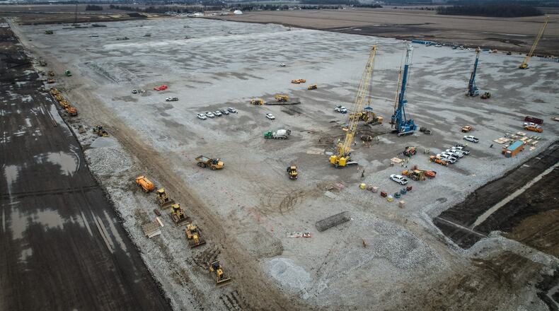 The new joint venture Honda/ LG Energy Solution EV Battery Plant near Jeffersonville is the size of 78 football fields and will employ over 2,000 people. JIM NOELKER/STAFF