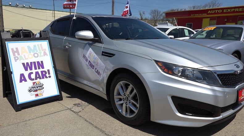 Hamilpalooza takes place Saturday, May 5, at the Butler County Fairgrounds, 1715 Fairgrove Ave., Hamilton. One person will win a Kia Optima LX AT at a 3 p.m. drawing. CONTRIBUTED