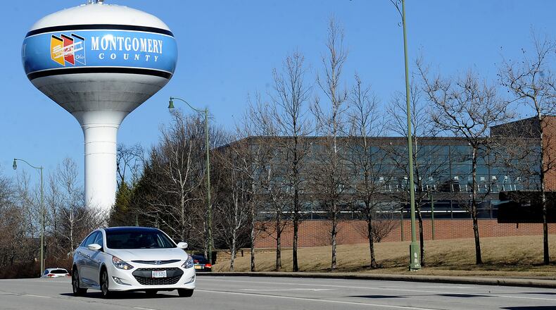 Montgomery County water tower near The Greene. MARSHALL GORBY\STAFF