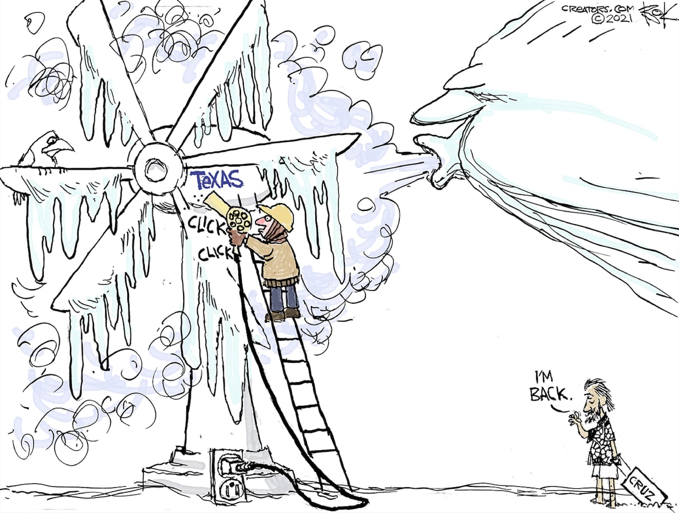Week in cartoons: Frigid Texas, Rush Limbaugh and more