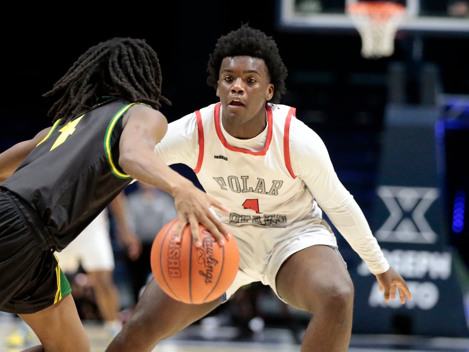 Northridge sophomore D'Marriante Crane watches the Taft ballhandler during a Division IV district title game Sunday, March 8, 2026, at the Cintas Center in Cincinnati. Northridge won 81-68. STEVEN WRIGHT / STAFF