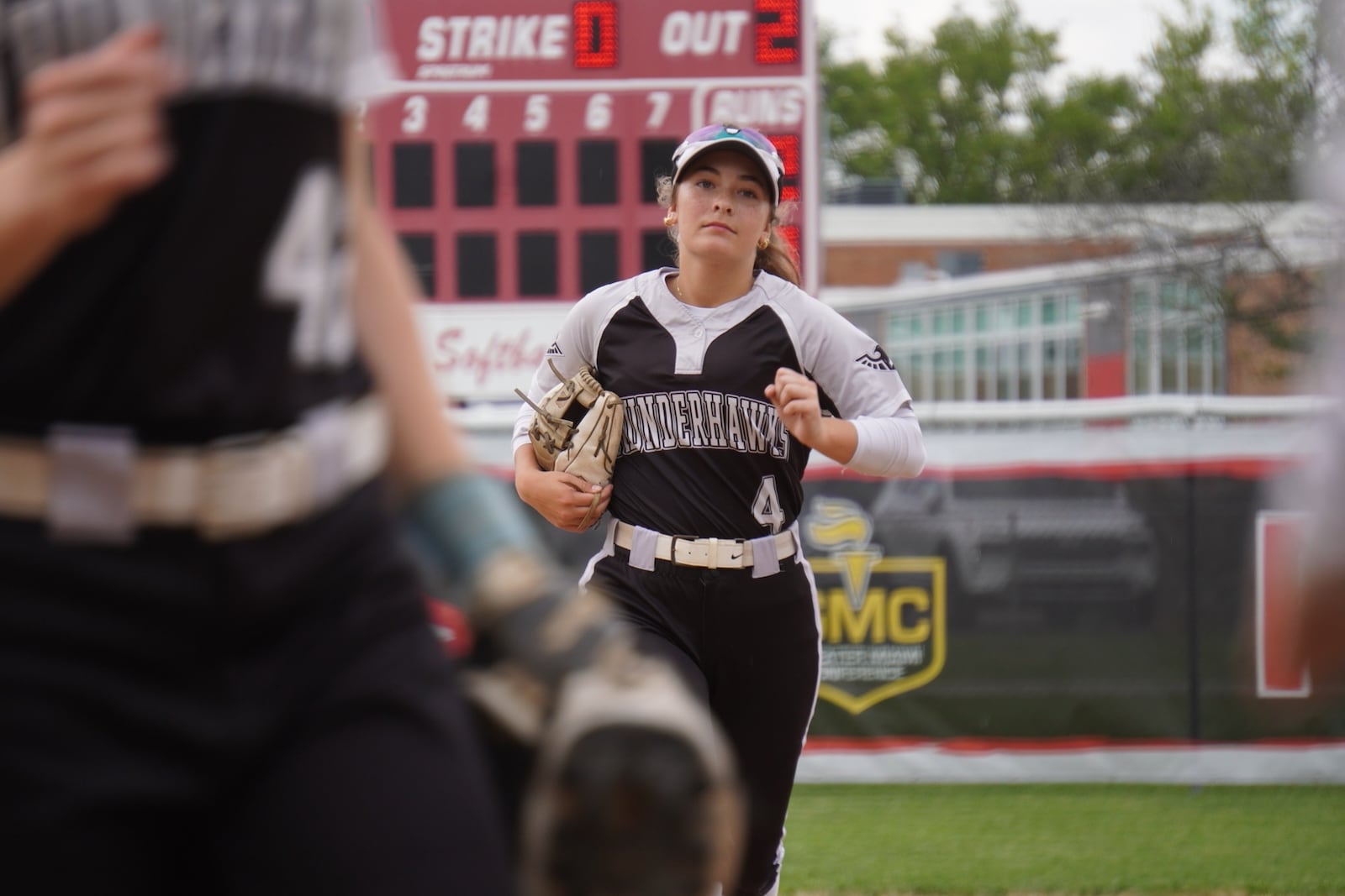 Lakota East's Maddie Offner (4) hustles in from the outfield during her game against Fairfield on Monday at Creekside Middle School. CHRIS VOGT/CONTRIBUTED PHOTO
