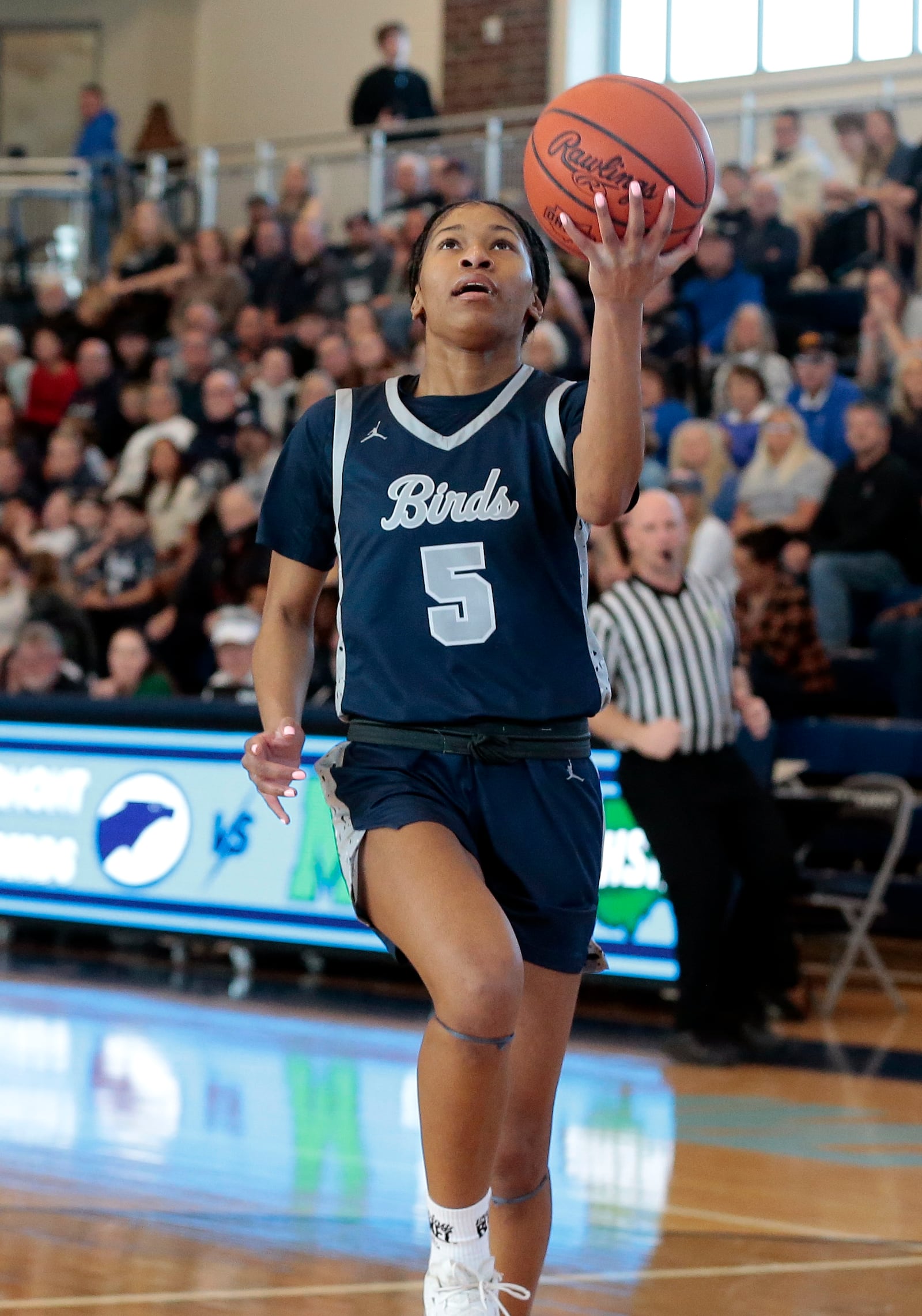 Fairmont senior Kaylah Thornton drives in uncontested for a layup. Fairmont defeated Mason 61-31 in a Division I district championship game on Saturday, Feb. 28, 2026, in Fairborn. STEVEN WRIGHT / STAFF