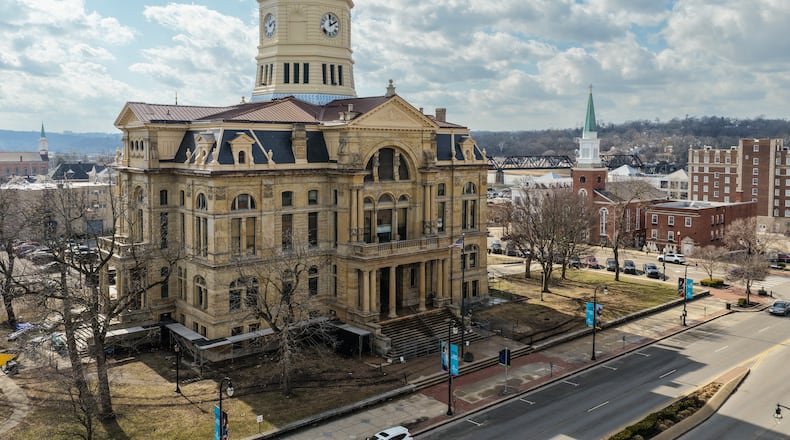 Restoration work on the Butler County Courthouse in downtown Hamilton has entered the final phase. It is seen here Feb. 18, 2026. NICK GRAHAM/STAFF