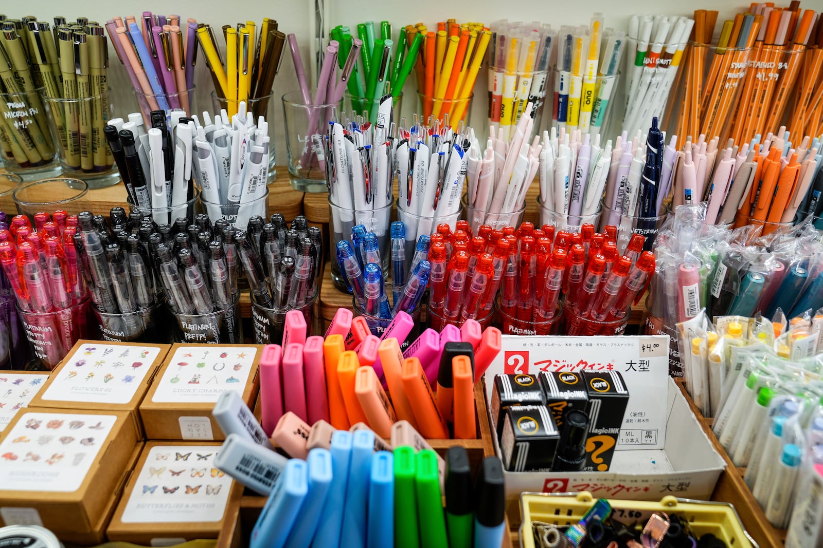 Mostly imported items are displayed at Paper & Pencil stationary store Thursday, April, 10, 2025, in Chicago. (AP Photo/Kiichiro Sato)